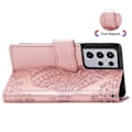 Pikkukuva 4 / 10: Samsung S21 Ultra Wallet Case PU-nahkainen 4-POCKET Motif Butterfly Rosenguld