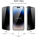 Miniatyrbillede 2 af 6: iPhone 14 Pro Privacy Hærdet glas 0,26 mm 3D 9H Transparent