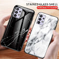 Miniatyrbillede 3 af 6: Samsung A33 5G Marble Shell 9H hærdet glas bagside glas bag V2 MultiColor Emerald Green