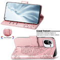 Pikkukuva 4 / 11: Xiaomi Mi 11 Wallet Case PU-nahkainen 4-POCKET Motif Butterfly Pink gold