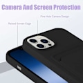 Miniatyrbild 3 av 8: iPhone 12 Pro Max Gummibelagd Stöttåligt Skal med Kortfack Liquid Marinblå