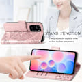 Miniatyrbillede 10 af 11: Xiaomi Mi 11i tegnebog etui PU læder 4-LOMMES motiv sommerfugl Pink gold