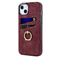 Miniatyrbillede 2 af 8: iPhone 13 mobilcover med kortholder Retro V4 Vinröd