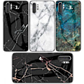 Miniatyrbillede 2 af 9: Samsung Note 10 Plus Marble Shell 9H hærdet glas bagside glas bagside V2 Black Svart/Guld