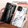 Pikkukuva 3 / 6: iPhone 12 Mini Marble Shell 9H karkaistu lasi tausta Glassback V2 Green Emerald Green
