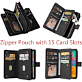 Miniatyrbild 3 av 6: iPhone 12 / 12 Pro Multifunktionellt Plånboksfodral Zip 13-Fack