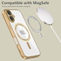 Miniatyrbild 4 av 4: Stöttåligt MagSafe Kompatibelt Skal iPhone 16 - Guld