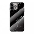 Miniatyrbild 6 av 6: iPhone 14 Pro Marmorskal 9H Härdat Glas Baksida Glassback V2 MultiColor Svart/Vit