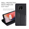 Miniatyrbild 4 av 7: OnePlus 7T Elegant Fodral i PU-Läder med RFID Block Svart