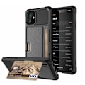 Pikkukuva 1 / 6: iPhone 12 Mini iskunkestävä kotelo korttipaikalla Solid V2 Black
