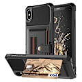 Pikkukuva 1 / 7: iPhone X / XS Iskunkestävä kansi korttipaikalla Solid V2 Black