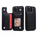 Miniatyrbillede 6 af 7: iPhone 11 Shockproof Cover Card Holder 3-SLOT Flippr Svart