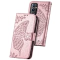 Miniatyrbillede 2 af 11: OnePlus 9 Pro Wallet Case PU Læder 4-LOMMES Motiv Butterfly Pink gold