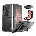 Miniatyrbild 1 av 5: Samsung Z Flip 4 Praktisk Stöttåligt Skal med Ringhållare V4 Transparent