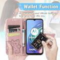 Miniatyrbillede 7 af 11: Motorola G30 Pung Etui PU Læder 4-LOMMES Butterfly Motiv Pink gold