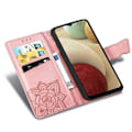 Pikkukuva 5 / 5: Samsung A12 lompakkokotelo PU-nahkainen 4-POCKET Motif Butterfly Pink gold