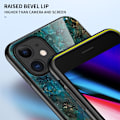 Pikkukuva 6 / 6: iPhone 12 Mini Marble Shell 9H karkaistu lasi tausta Glassback V2 Green Emerald Green
