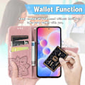 Pikkukuva 7 / 11: Xiaomi Mi 11i -lompakkokotelo, PU-nahkainen 4-TASKUN Motif Butterfly Pink gold
