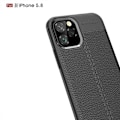 Pikkukuva 5 / 7: iPhone 11 Pro Max iskunkestävä ja iskuja vaimentava nahkainen selkäkansi Black