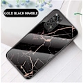 Miniatyrbillede 8 af 9: Xiaomi Redmi Note 11 / 11S Marble Shell 9H hærdet glas bagside glas bagside V2 MultiColor Svart/Guld