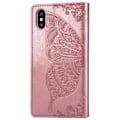 Pikkukuva 2 / 8: iPhone X / XS -lompakkokotelo PU-nahkainen 4-POCKET Motif Butterfly Grå