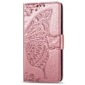 Miniatyrbillede 1 af 8: Samsung S8 Pung Etui PU Læder 4-LOMMES Motiv Sommerfugl Rosenguld