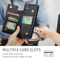 Miniatyrbillede 6 af 8: CaseMe Shockproof Cover Kortholder Stander 4-rums Samsung S23 FE Sort