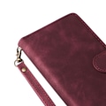 Miniatyrbild 10 av 11: iPhone 15 Pro Max Multifunktionellt Plånboksfodral Zipper 8-Fack Vinröd