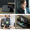Miniatyrbillede 7 af 8: CaseMe Shockproof Cover Kortholder Stander 4-rums Samsung S23 Plus Sort