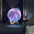 Miniatyrbillede 3 af 8: 3D Månenatlampe med 20 forskellige tilstande Multicolor