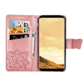 Miniatyrbillede 2 af 6: Samsung S9 Pung Etui PU Læder 4-LOMMES Motiv Sommerfugl Grå