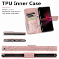 Pikkukuva 6 / 9: Xperia 1 III -lompakkokotelo PU-nahkainen 4-POCKET Motif Butterfly Pink gold