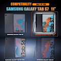 Pikkukuva 2 / 7: Samsung Tab S7  / Tab S8 Härdat glas 0.26mm 2.5D 9H Transparent