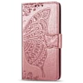 Pikkukuva 1 / 6: OnePlus Nord Wallet Case PU-nahkainen 4-TASKUN motiiviperhonen Pink gold