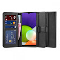 Miniatyrbillede 1 af 5: Samsung A22 5G Pung Etui PU Læder 4-LOMMES Black