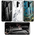 Miniatyrbillede 1 af 8: Redmi Note 8 Pro Marble Shell 9H Glasbagside Glasbagside V2 Black Svart/Guld
