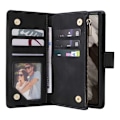 Miniatyrbillede 6 af 7: Google Pixel 7A multifunktionelt pung etui Lynlås 8-lomme Black