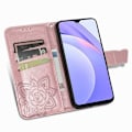 Miniatyrbild 3 av 11: Xiaomi Redmi Note 9 Plånboksfodral PU-Läder 4-FACK Motiv Fjäril Rosa guld