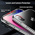 Miniatyrbillede 5 af 8: iPhone XR stødabsorberende skal 9H hærdet glas bagside af glas Transparent