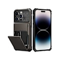 Miniatyrbild 1 av 4: iPhone 15 Stöttåligt Skal med Kortfack Void Svart