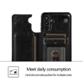 Miniatyrbild 6 av 10: Samsung A13 5G / A04s Stöttåligt Skal Korthållare 3-FACK Flippr Svart