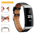 Pikkukuva 4 / 4: Fitbit Charge 3 tyylikäs nahkaranneke Retro Black