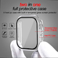 Miniatyrbild 2 av 6: 2in1 Stötdämpande Skal 9H Härdat Glas Apple Watch 45mm - Transparent