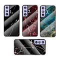 Miniatyrbillede 2 af 5: Samsung S21 Marble Shell 9H hærdet glas bagside glas bagside V2 Green Emerald Green