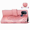 Miniatyrbillede 7 af 8: OnePlus Nord N100 pung etui PU læder 4-LOMMES motiv sommerfugl Pink gold