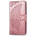 Miniatyrbillede 1 af 8: iPhone 11 Pung-etui PU-læder 4-LOMMES Motiv Sommerfugl Rosenguld