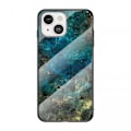 Miniatyrbild 1 av 7: iPhone 13 Marmorskal 9H Härdat Glas Baksida Glassback V2 MultiColor Svart/Guld