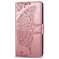 Miniatyrbillede 1 af 8: iPhone 7 Plus / 8 Plus Pung-etui PU-læder 4-LOMMES Motiv Sommerfugl Rosenguld