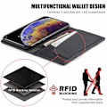 Pikkukuva 7 / 7: Tyylikäs iPhone 11 Pro Max -kuori PU-nahkaa ja RFID-esto Black