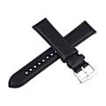 Miniatyrbillede 2 af 5: Urrem Sort PU-læder 18/20/22mm - Stålspænde Black 20mm